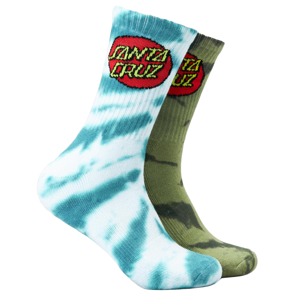 Santa Cruz Classic tie dye Sock 2pack - white light grey
