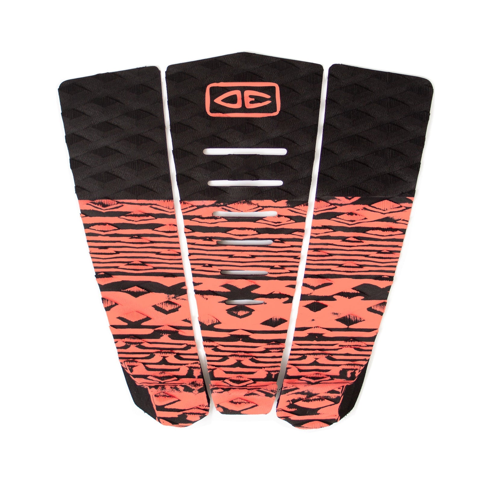 Ocean & Earth Blazed 3 Piece surfboard tail traction pad - Coral/Black