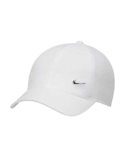 Nike Dri-Fit Club Unstructured Metal Swoosh running cap - white