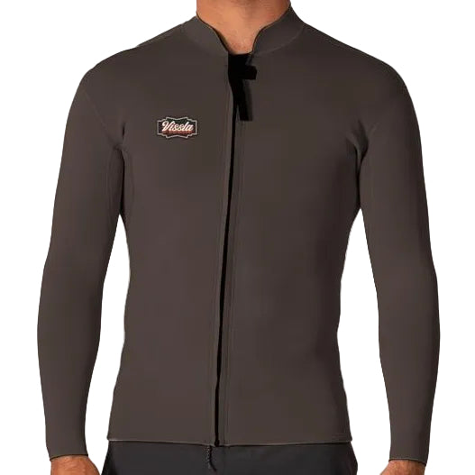 VISSLA Solid Sets 2mm FZ Wetsuit Jacket - Dark Earth
