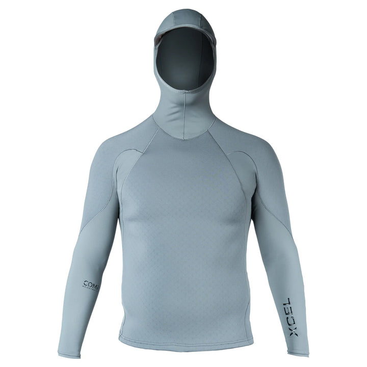 XCEL Comp neostretch Lycra underarms L/S Hooded UV - Mens - Grey
