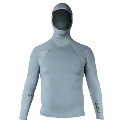 XCEL Comp neostretch Lycra underarms L/S Hooded UV - Mens - Grey