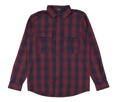 VOLCOM Shadowstone LS Flannel Shirt - Navy