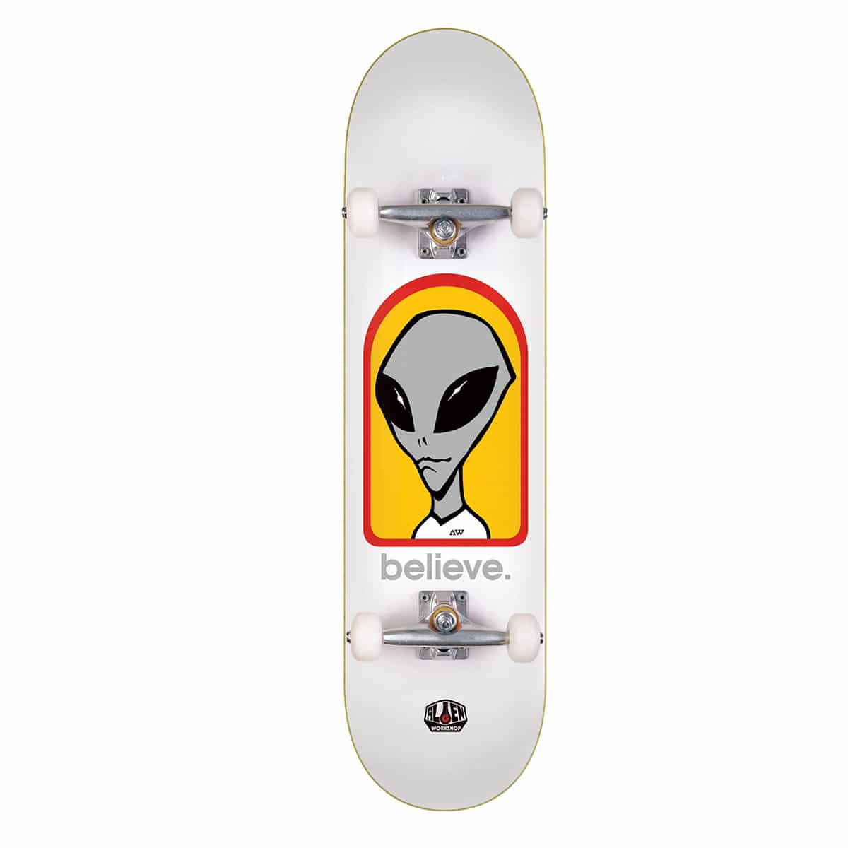 Alien Workshop Believe Skateboard White - 8.0