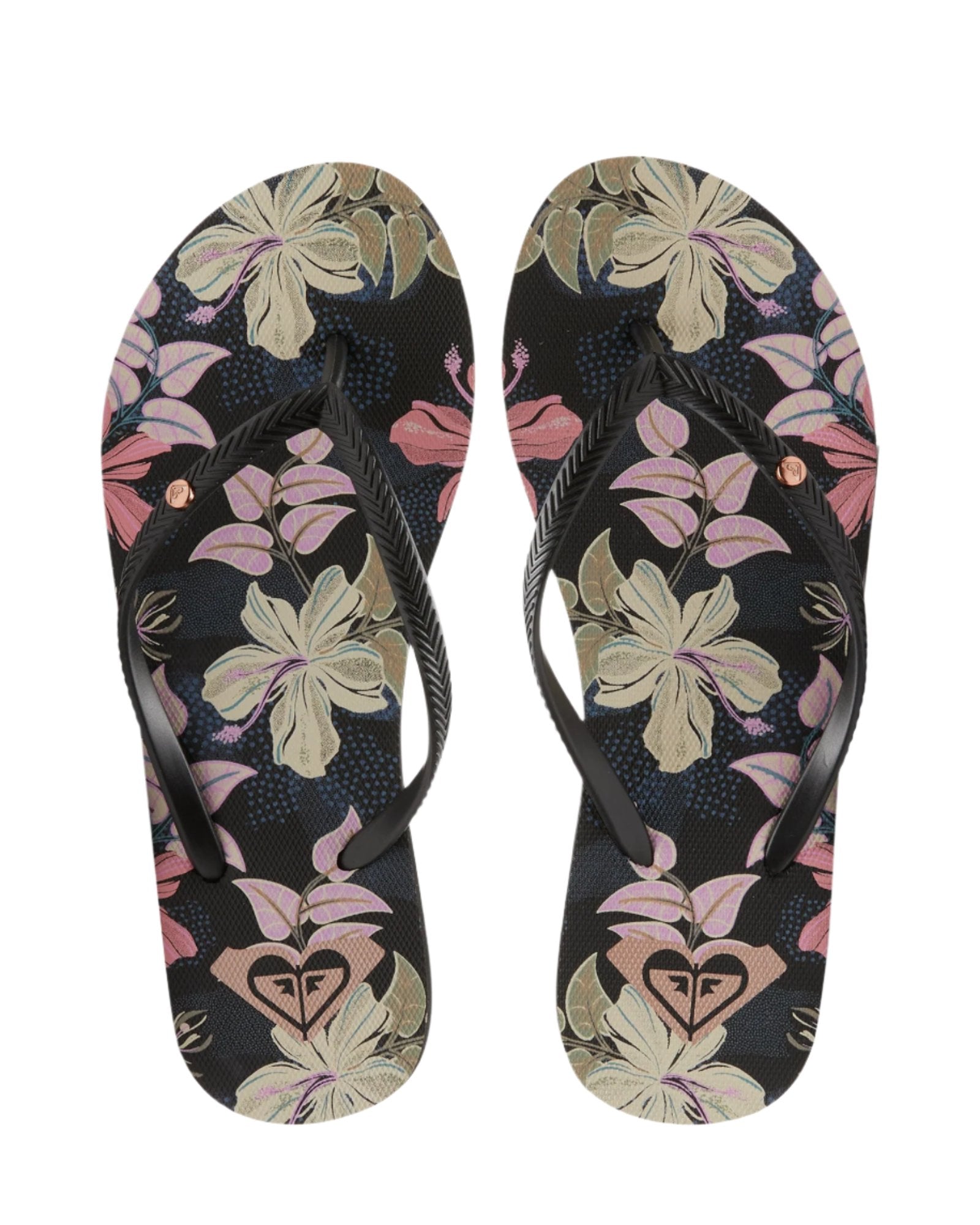 Roxy Bermuda Print Thongs Ladies - Blue Indigo