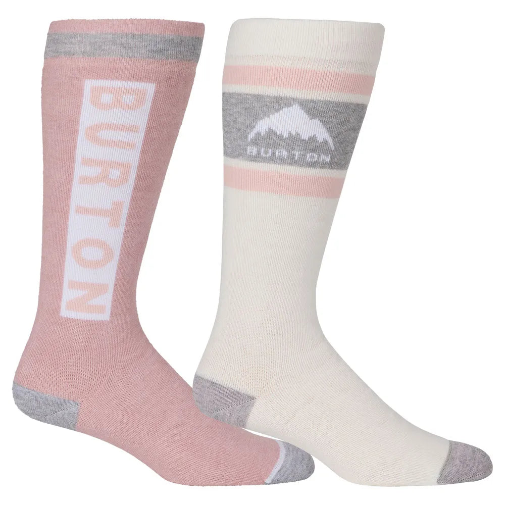 BURTON Weekend Midweight socks 2-pack - Womens - Stout White / Peach