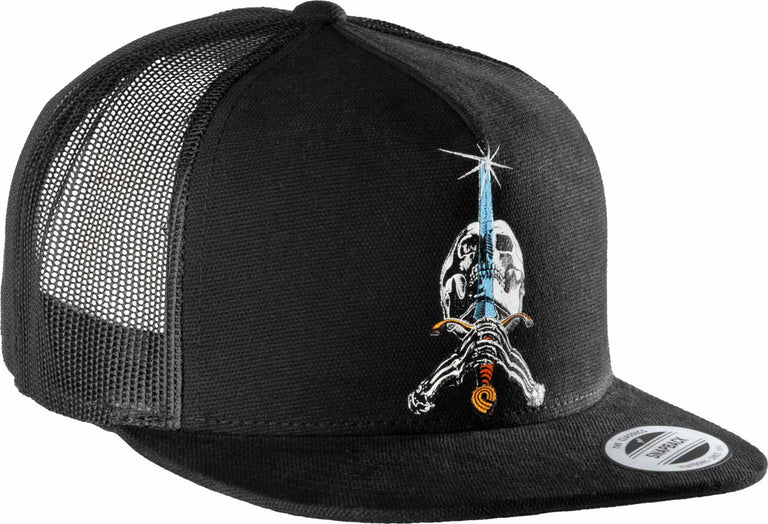 POWELL PERALTA Skull & Sword trucker mesh hat - Black