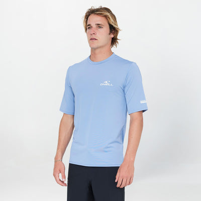 O'NEILL Clean & Mean SS Rash Guard - Mens - Faded Denim