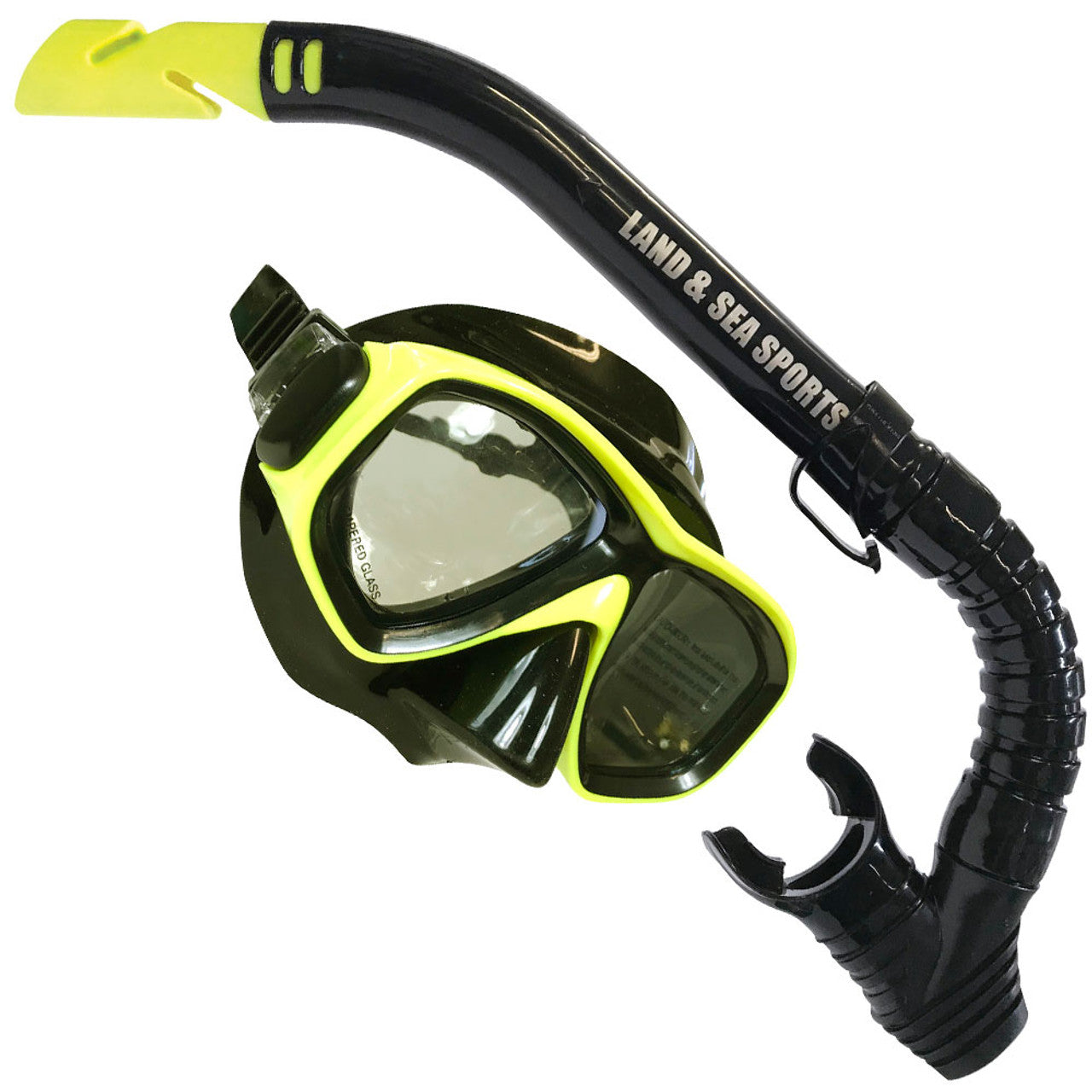 Land and Sea Clearwater Silicone Snorkel Set - Black/Silver
