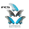 FCS PC-5 Blue Smoke Tri Quad Fins - Medium