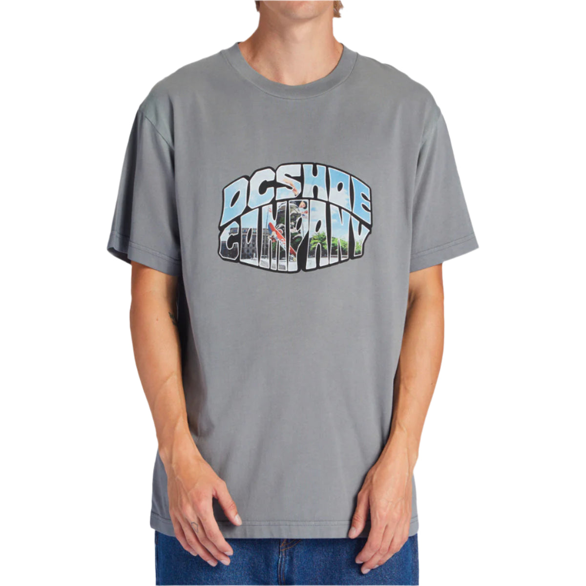 DC Star City Wide Tshirt - Pewter Potassium Spray