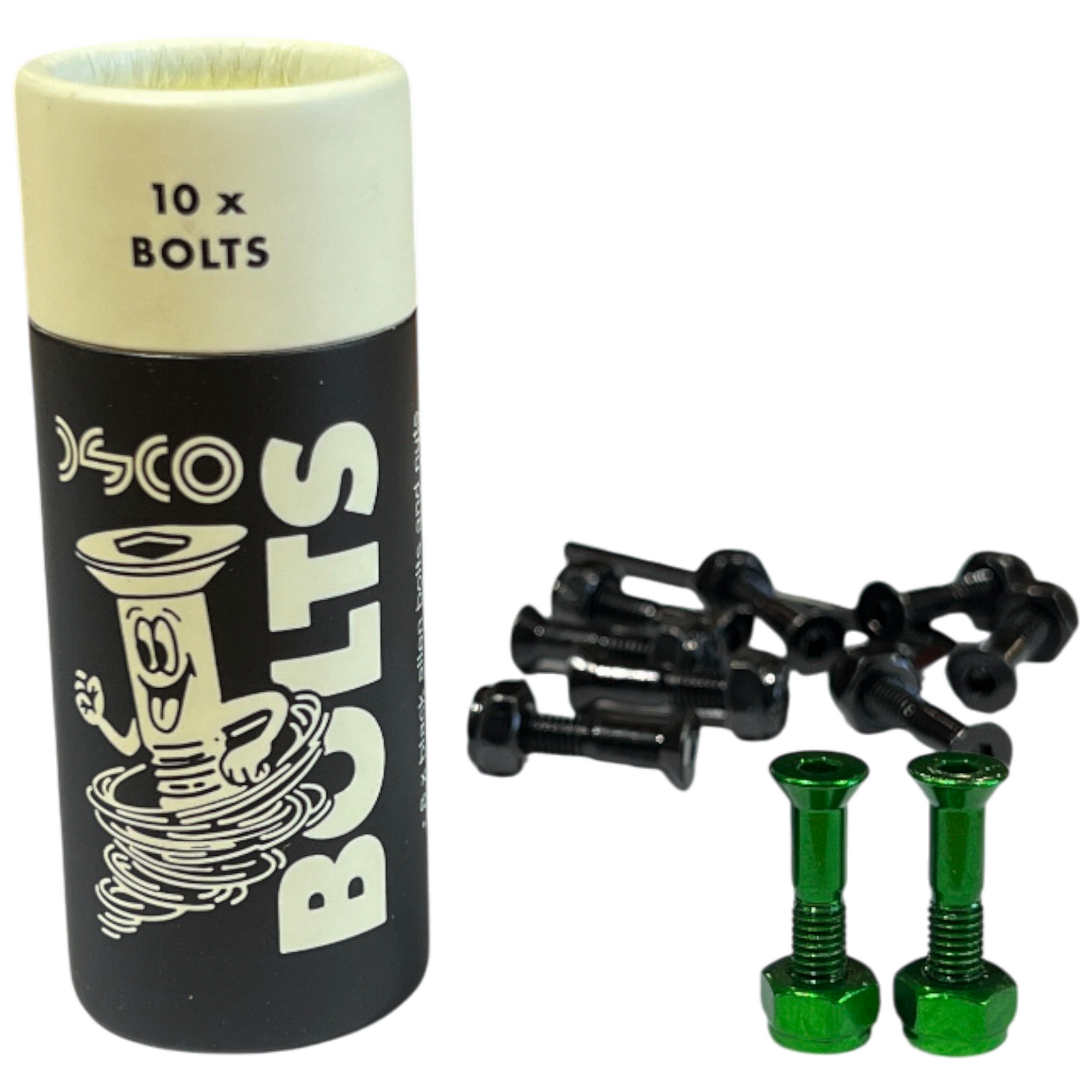 DSCO Bolts skateboard hardware - Black / Green - 1 inch