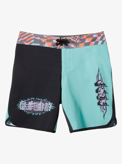 Quiksilver Surfsilk Radical Scallop Youth 16 Boardshort - Pastel Turquoise