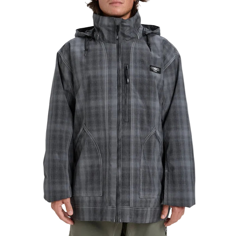 Quiksilver Live Wire Jacket Mens - Mercury Check True Black