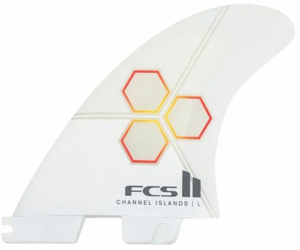 FCS II CI PC Large White/Flame Tri Fins