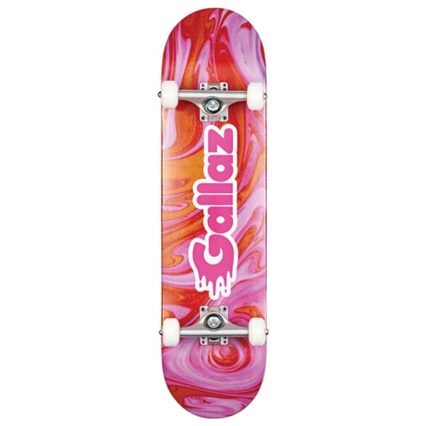 GALLAZ 8" Complete Skateboard - Pink/Red