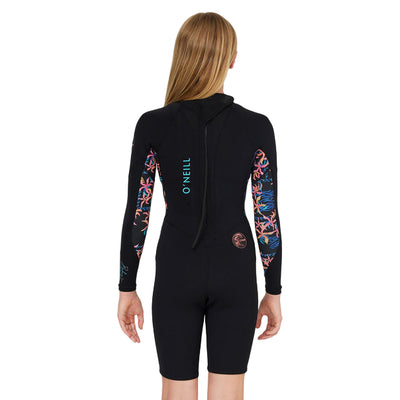 ONEILL Girls Bahia II BZ Long Sleeve Spring Suit 2mm Youth - Tropic Texta