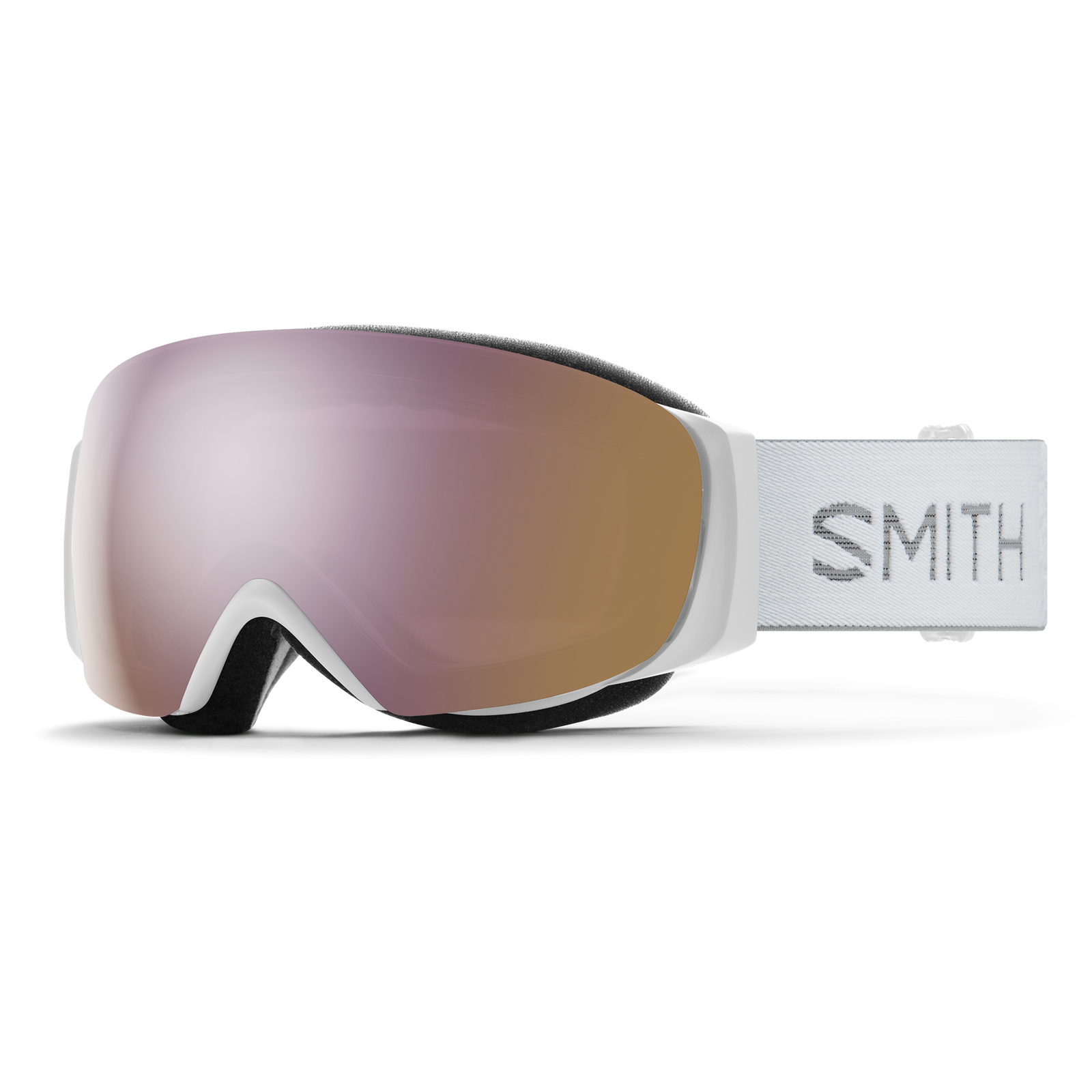 SMITH I/O Mag S goggles - White Chunky Knit w/ Everyday Rose Gold Mirror