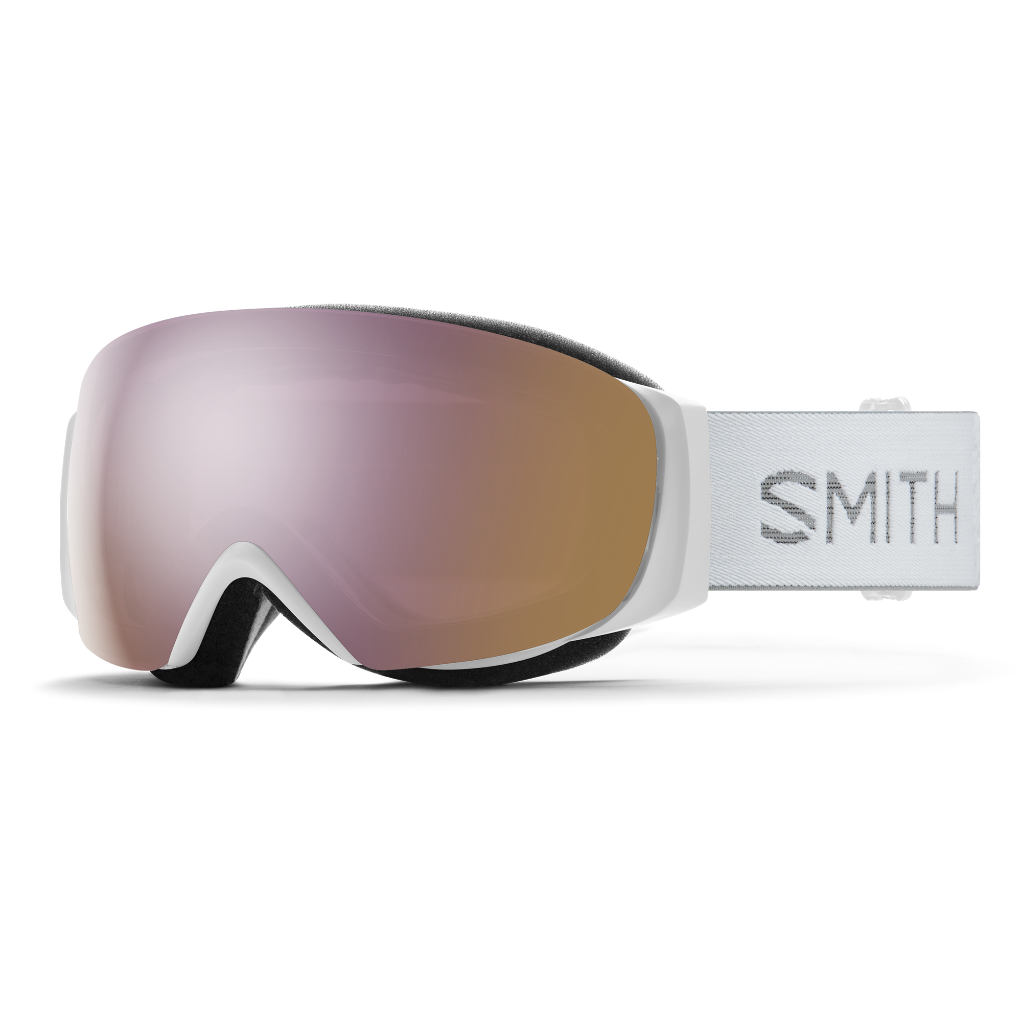 SMITH I/O Mag S goggles - White Chunky Knit w/ Everyday Rose Gold Mirror