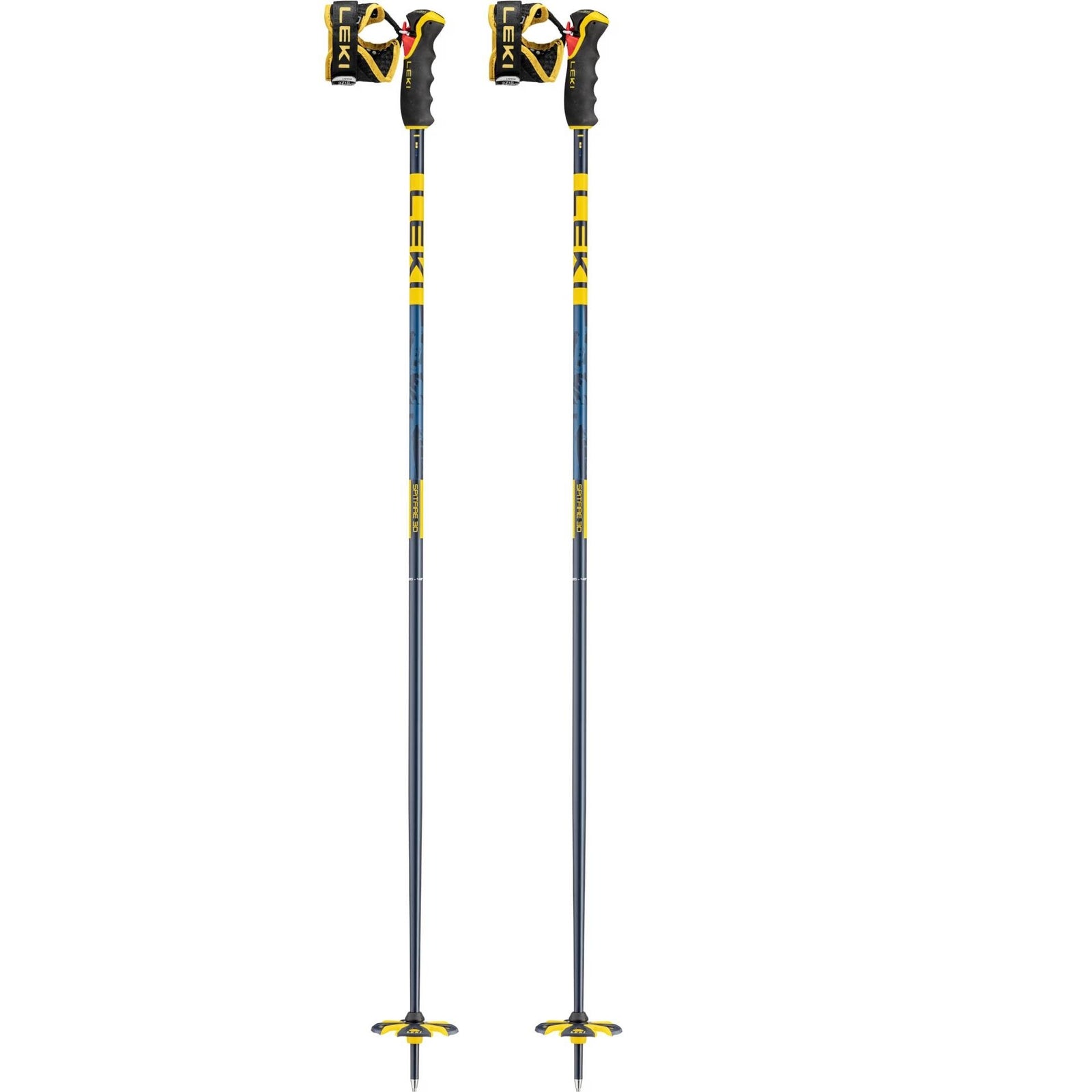 Leki Spitfire Vario 3D ski poles - Denim Blue / Aegean Blue / Mustard Yellow