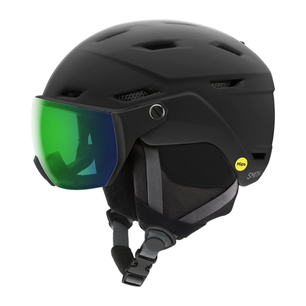 SMITH Survey Jnr MIPS helmet -  Matte Black w/ Everyday Green Mirror Lens