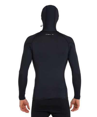 Oneill Psycho Hooded UV LS Rash Vest Mens - Black/Black/Black