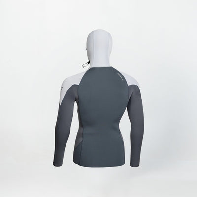 O'NEILL Thin Skins Neo LS Hooded Rash Vest - Mens - Graphite