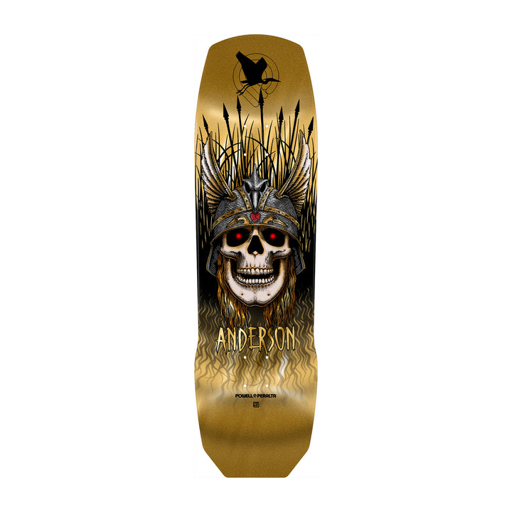 POWELL PERALTA Anderson Heron Skull skateboard deck - Gold Foil - 9.13