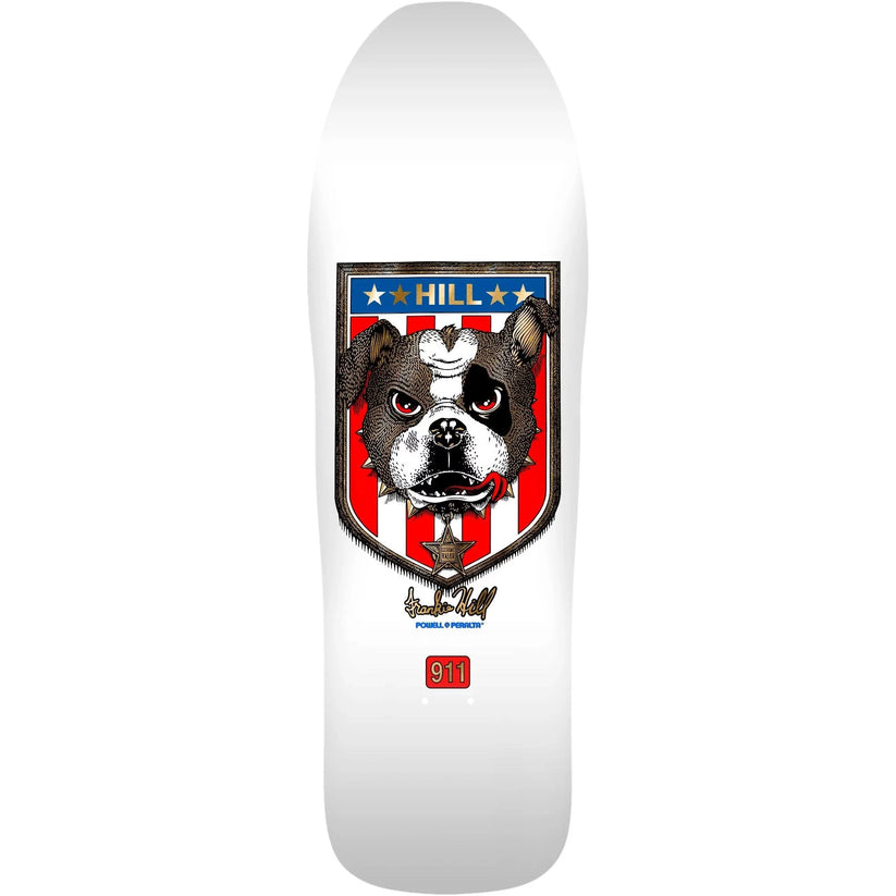 POWELL PERALTA Frankie Hill Bulldog reissue skateboard deck - White / Gold Foil - 10.0