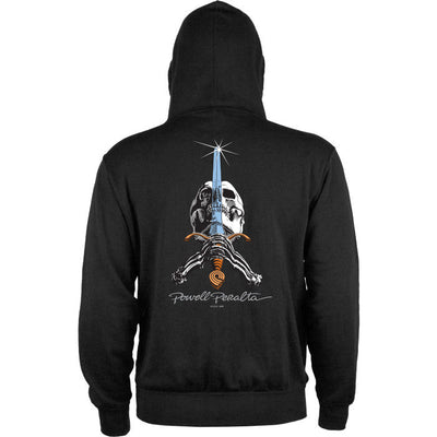 POWELL PERALTA Skull and Sword zip hoodie - Black