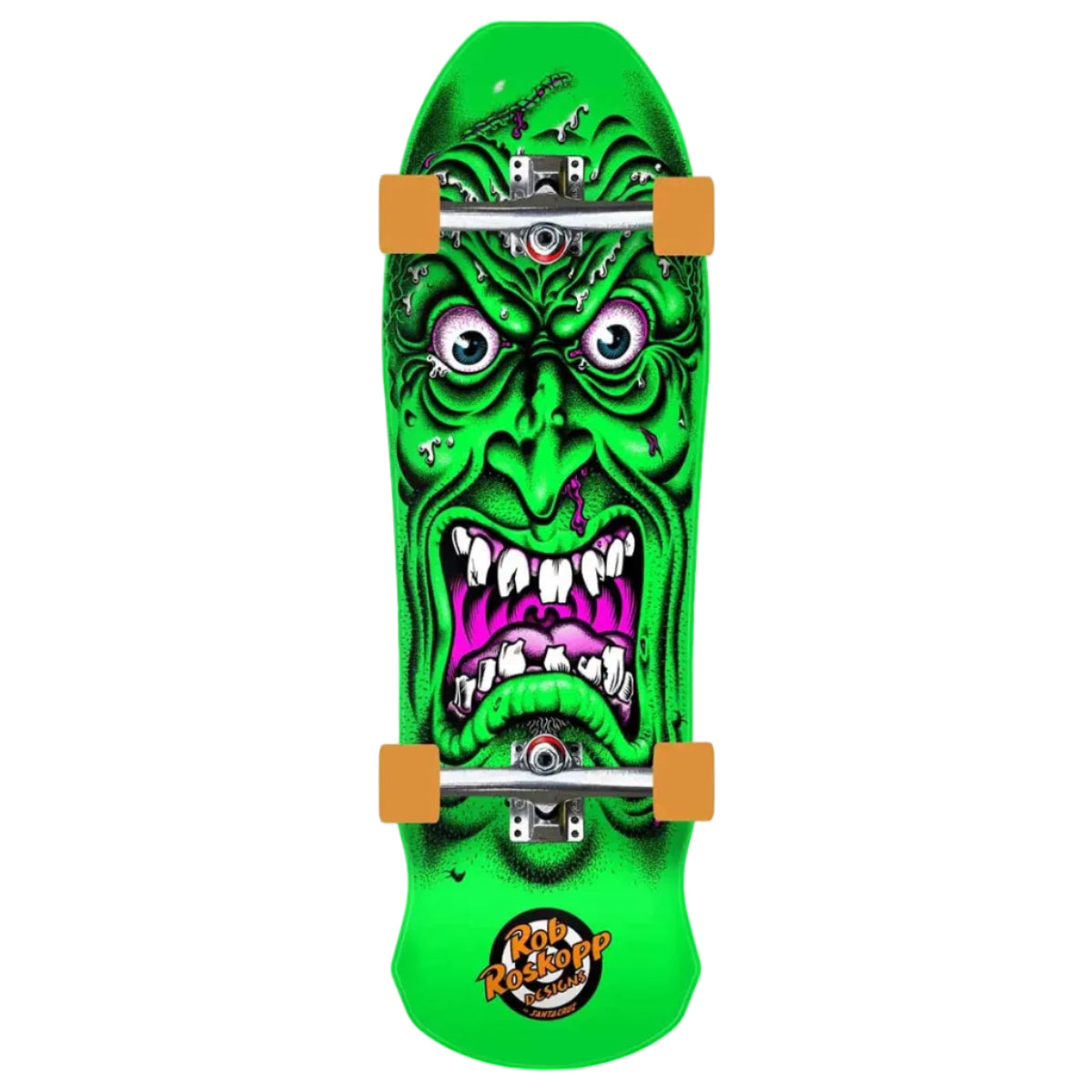 SANTA CRUZ Roskopp Face reissue skateboard - Neon Green - 9.5
