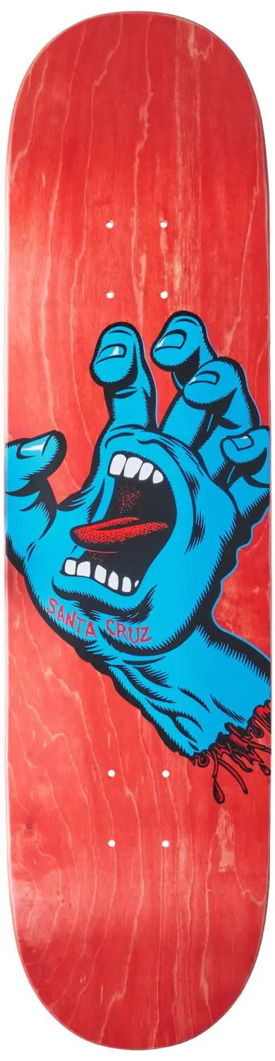 SANTA CRUZ Screaming Hand skateboard deck - Red Stain - 8.0