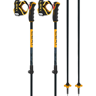 Leki Spitfire Vario 3D ski poles - Black/dark anthracite/orange
