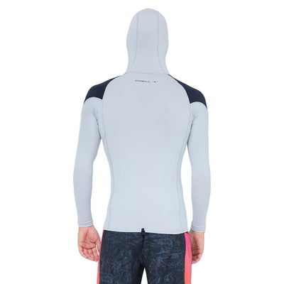 Oneill Traveller UV LS Hooded Rash Vest Mens - Cool Grey