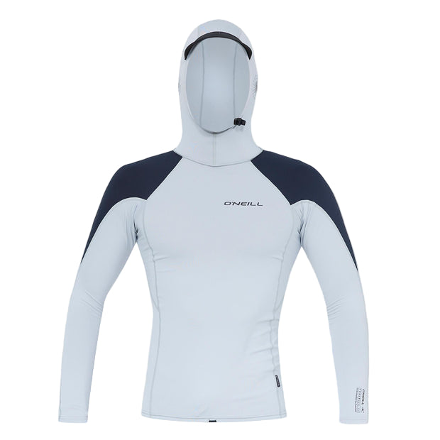 Oneill Traveller UV LS Hooded Rash Vest Mens - Cool Grey