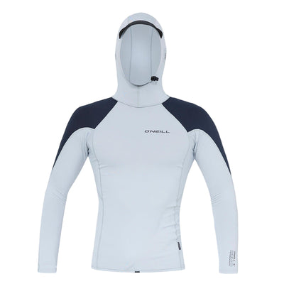 Oneill Traveller UV LS Hooded Rash Vest Mens - Cool Grey