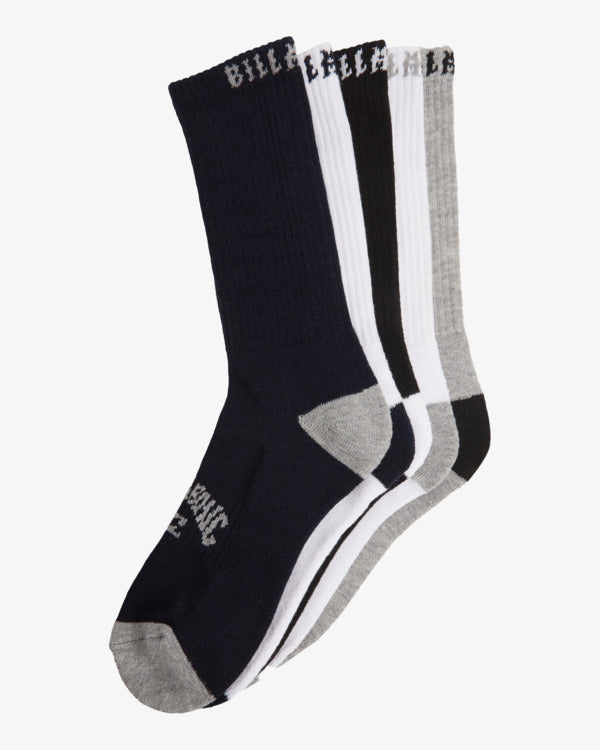 Billabong Boys Sports Socks 5 Pack - Multi