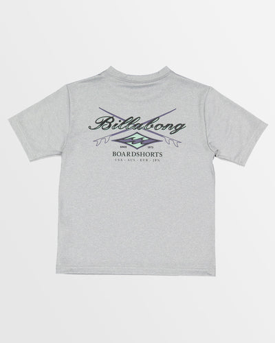 Billabong Boys Crossroads LF SS Rashshirt - Light Grey Heather