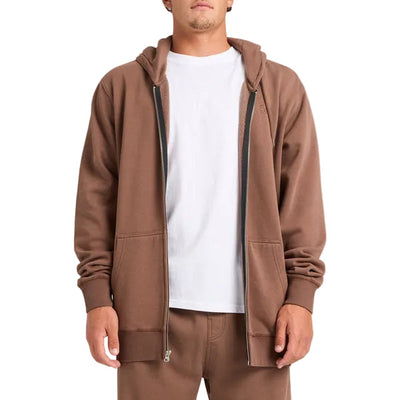 BILLABONG Premium Wave Wash Zip Up Hoodie - Mens - Mocha