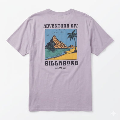 BILLABONG Post Cards Adiv Premium Tshirt Mens - Purple Ash