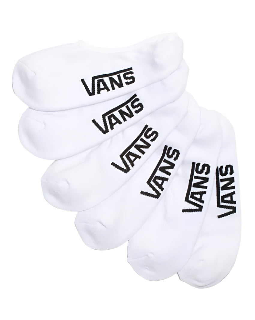 Vans Classic Super No Show Socks 3 Pack - White