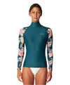 Oneill Salina High Neck LS UV Rash Vest Womens - Wild Orchid Deep Teal