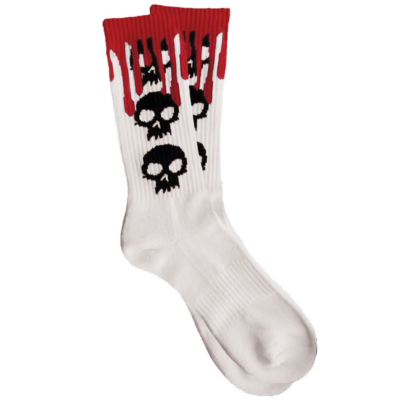 Zero 3 Skull Blood Crew Sock - White