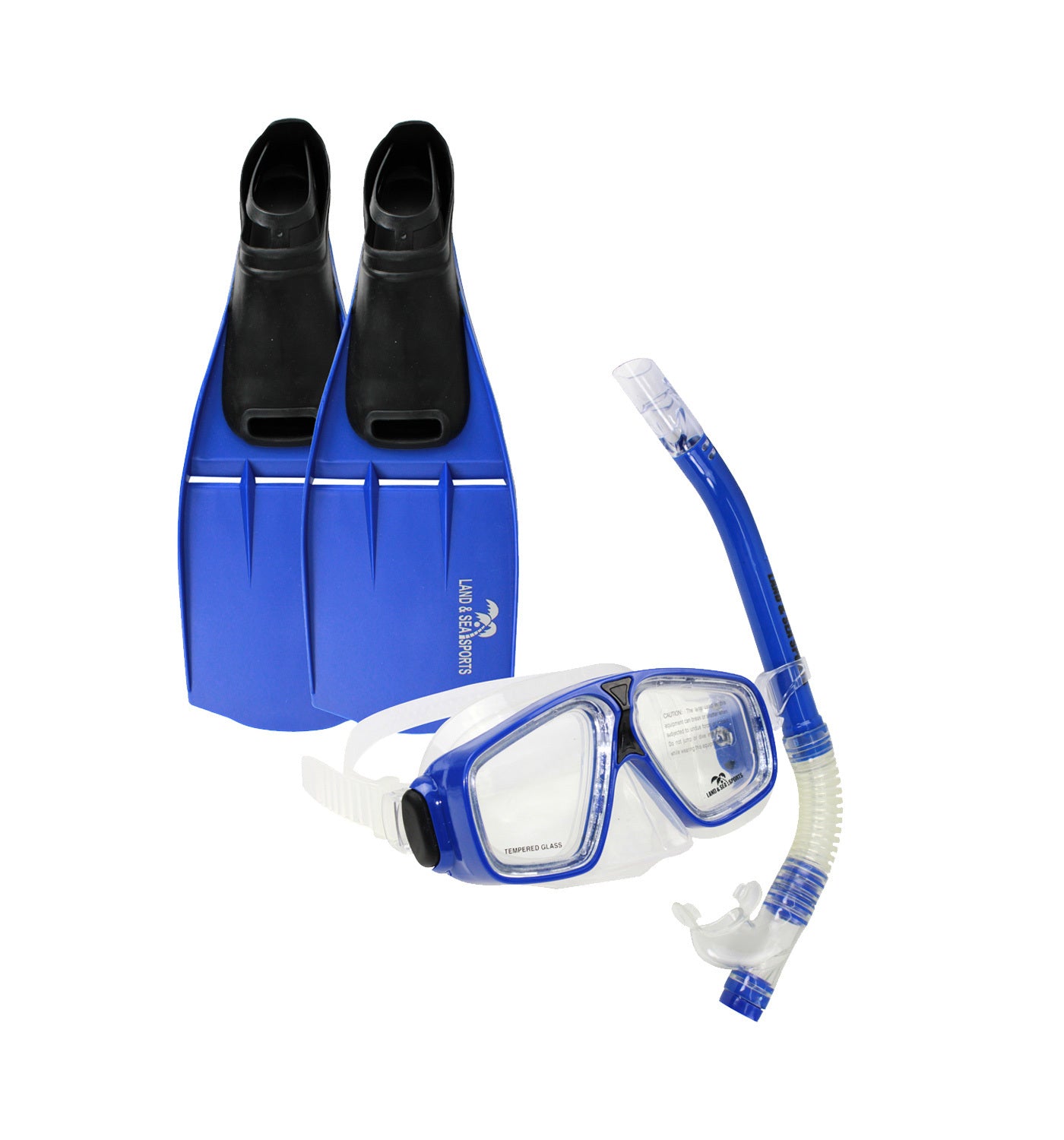 Land and Sea Adventurer Mask Snorkel And Fin Set - XSmall - Blue