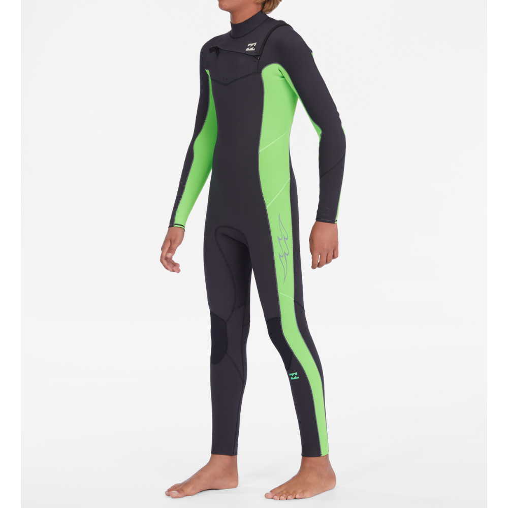 Billabong Absolute 302 Chest Zip Boys Fullsuit - Neon Green