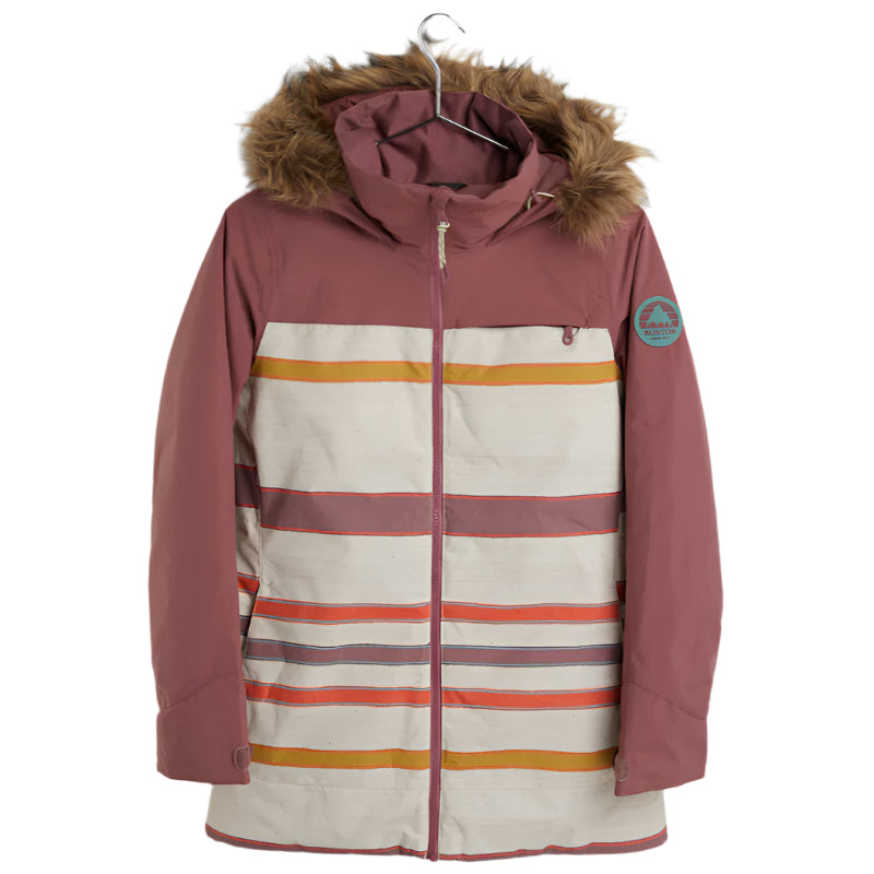 Burton Lelah Jacket Womens - Rose Brown / Creme Brulee Woven Stripe