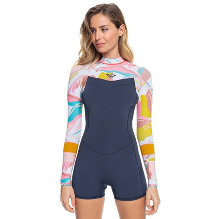 Roxy Synchro LS 2/2 BZ QLCK Spring Suit - Jet Grey/Coral Flame/Temple Gold