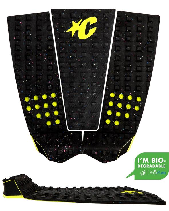 Creatures Italo Ferreira Lite Ecopure surfboard tail traction pad - Carbon Eco Lime