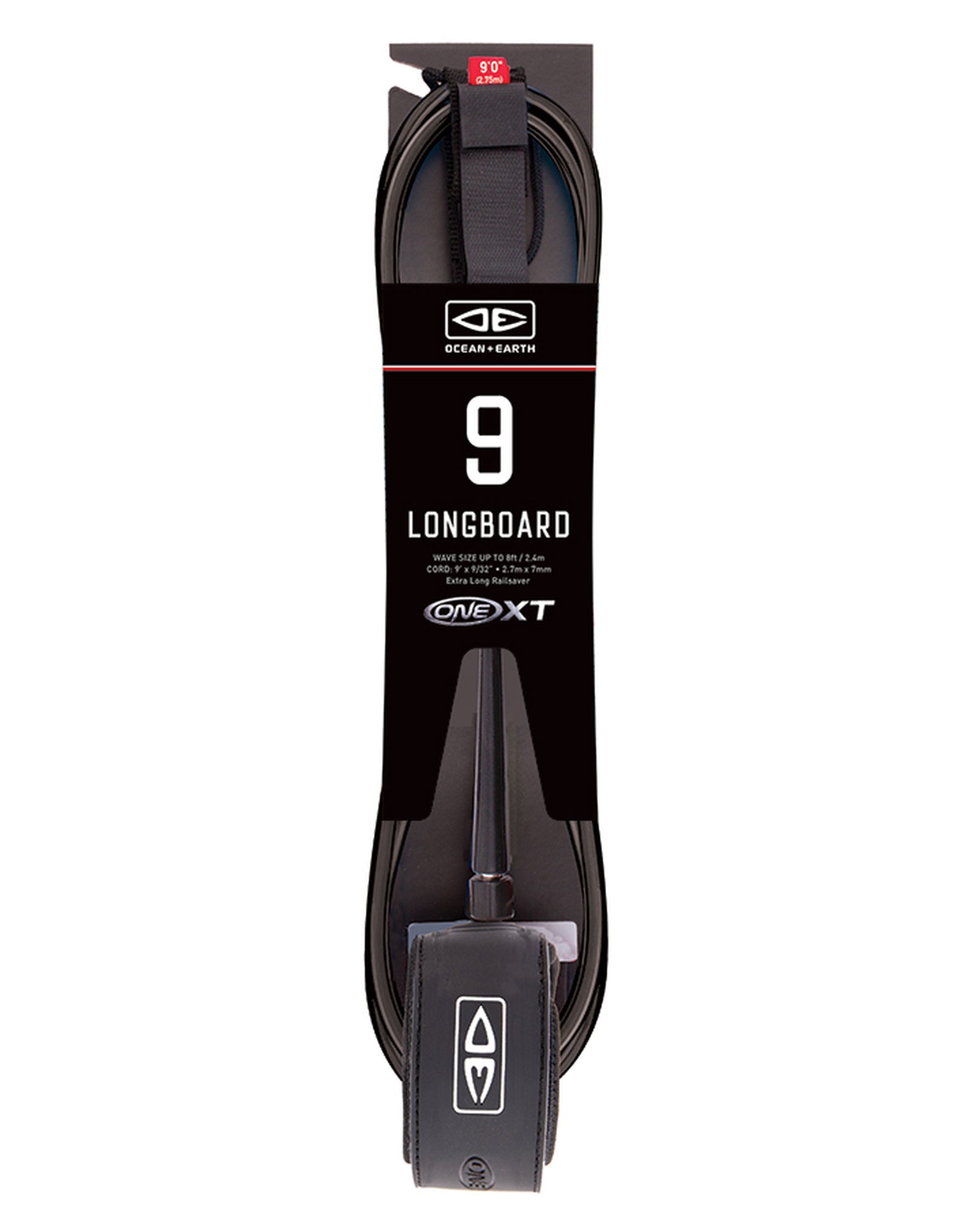 OCEAN AND EARTH Premium Longboard Reg Leash 9.0 XT Black