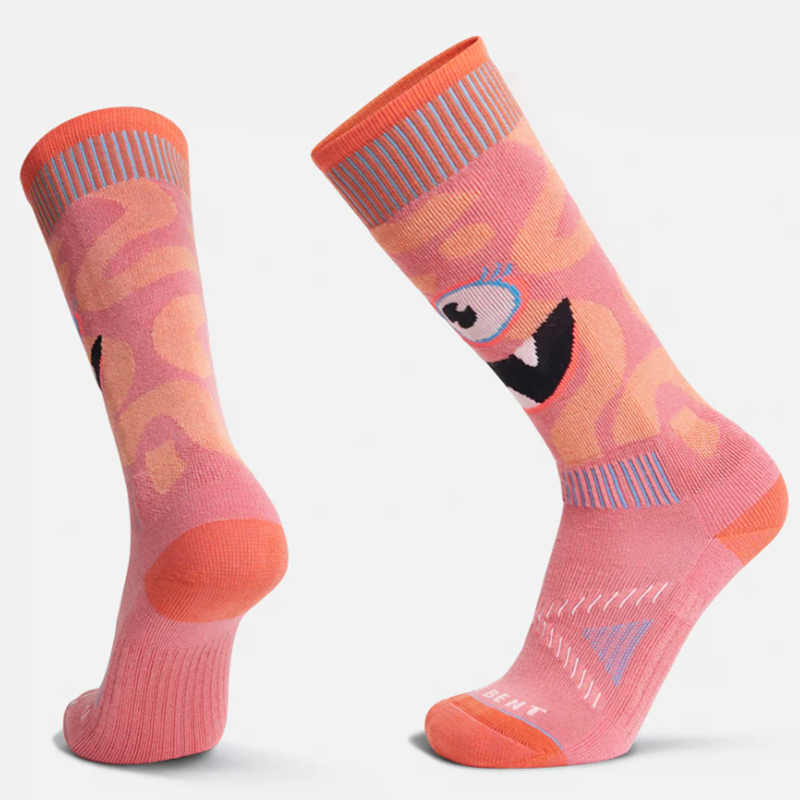 Le Bent Kids Monster Party Light Snow Sock - Strawberry Pink